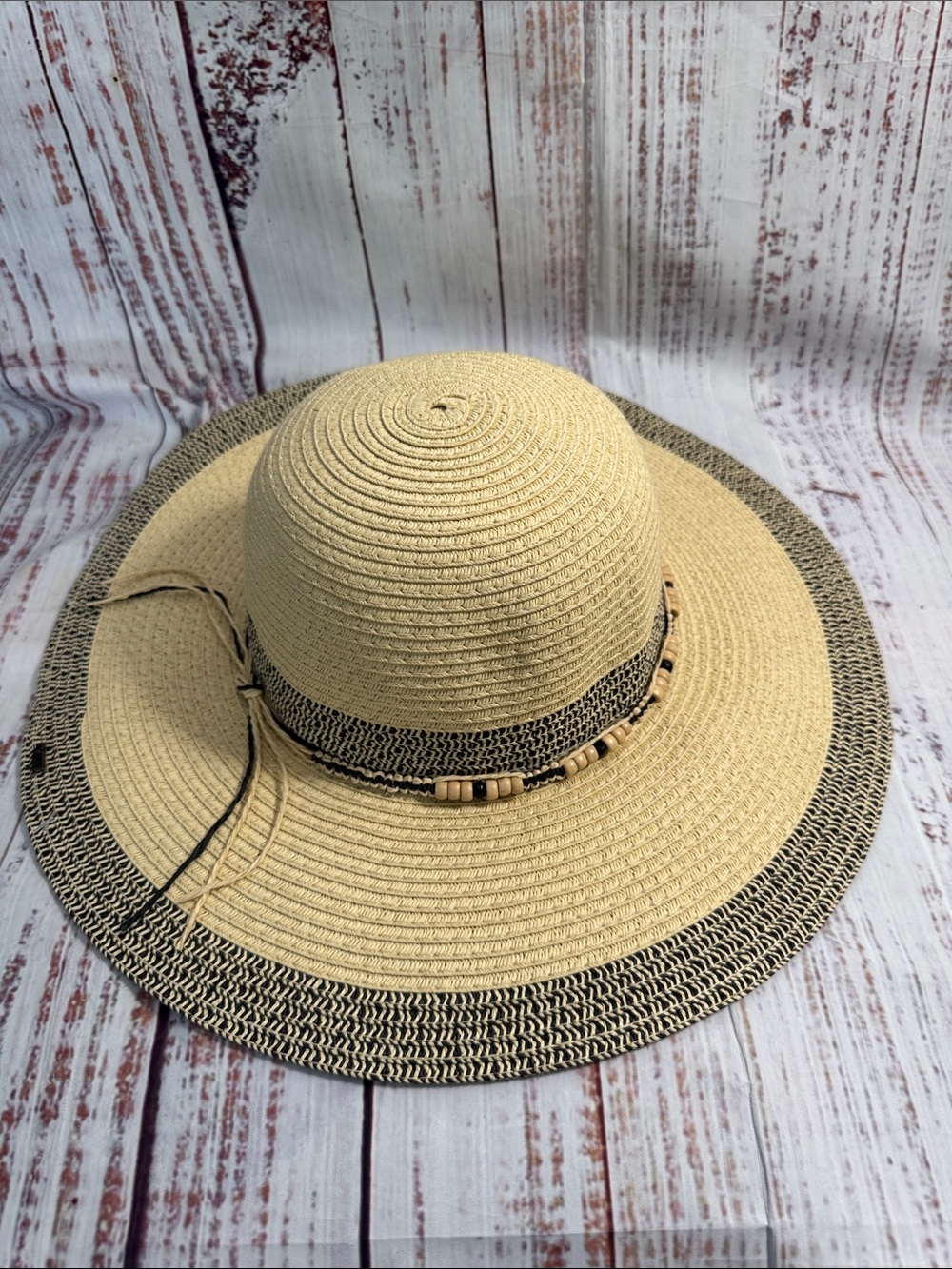 Solfish Natural Straw Wide Brim Sun Hat - Picture 2 of 15